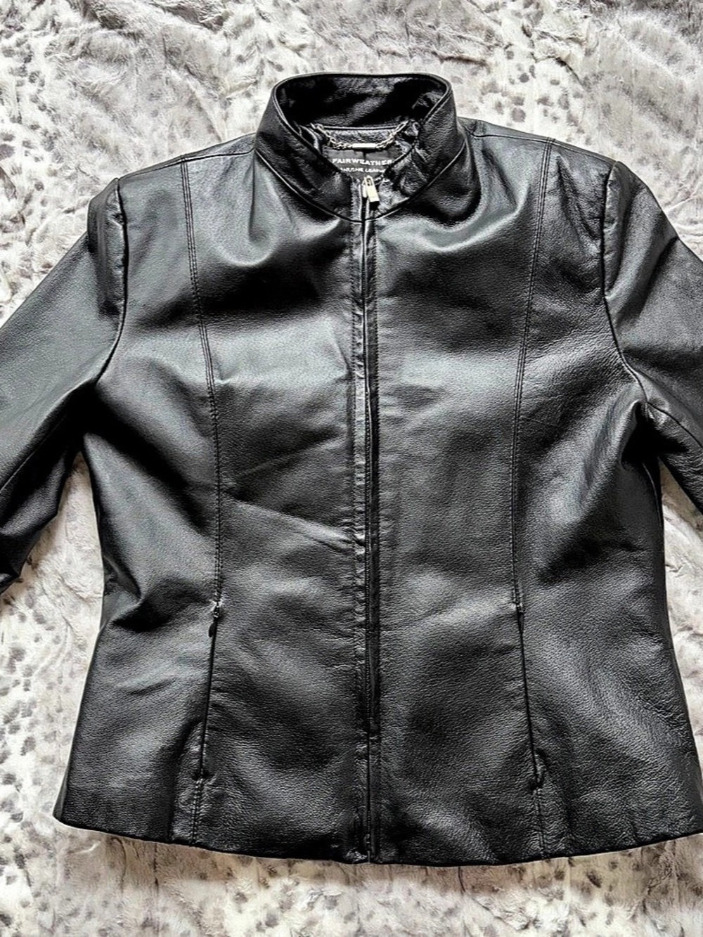 Gorgeous Y2K Vintage Fairweather Leather Zip Jacket in Black Size MFits Small